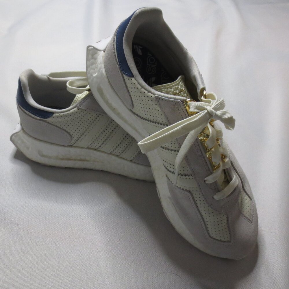ADIDAS womens RETROPY E5 sneaker SHOE gray CREAM gold BOOST MIDSOLE retro 9.5 - Picture 2 of 13